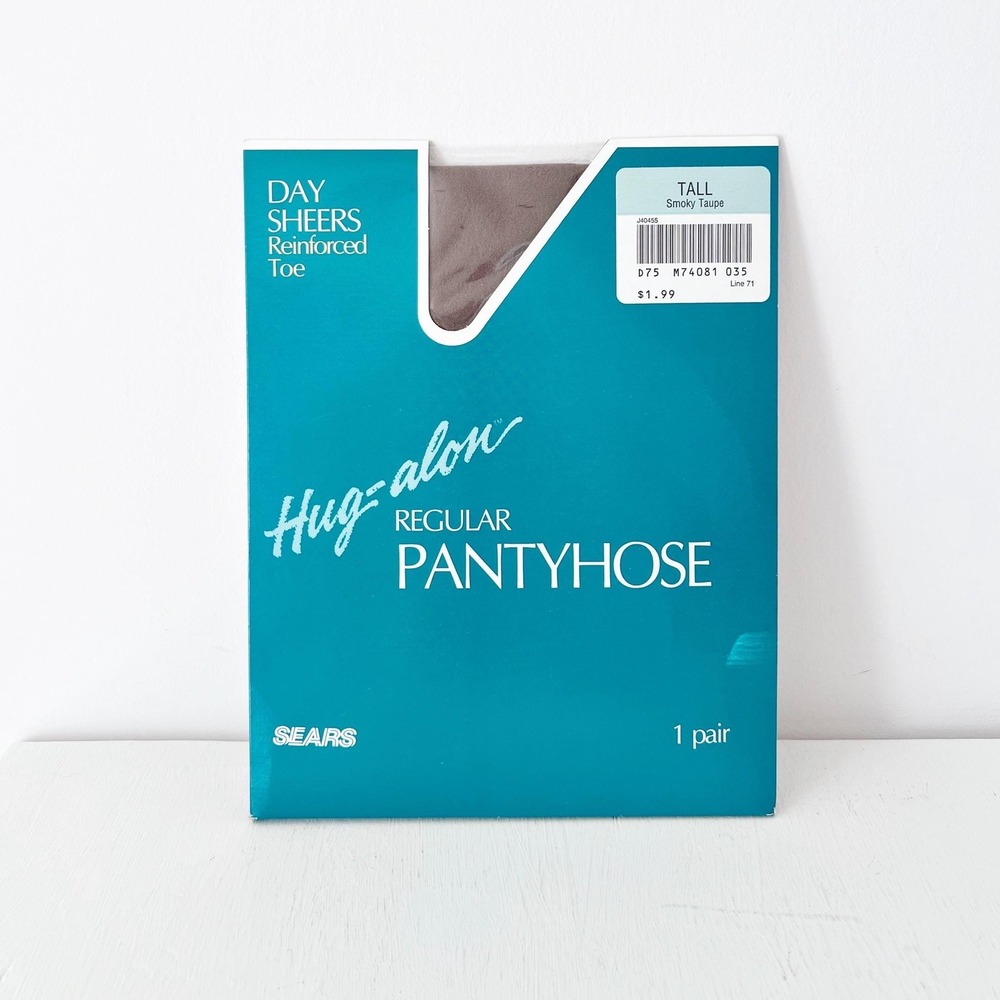SIZE M/L - Tall - 1980s Vintage Smoky Taupe Pantyhose by Sears